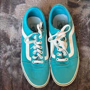 Vans Teal and White Sneakers